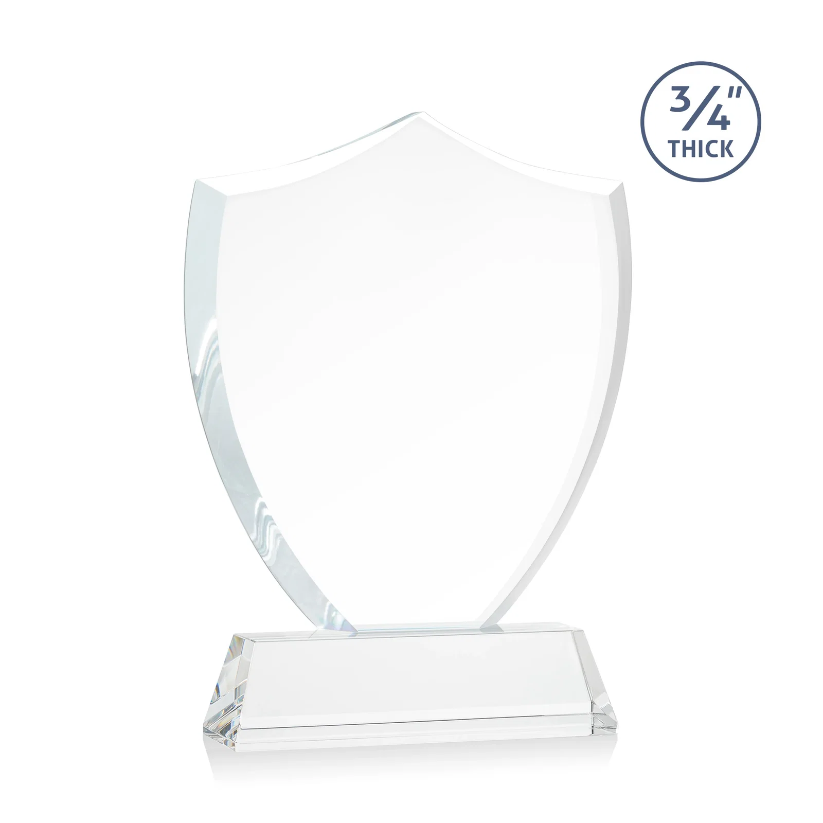 Custom engraved Starfire Crystal Shield Award With Prismatic Color Option, awards for service anniversary gifts