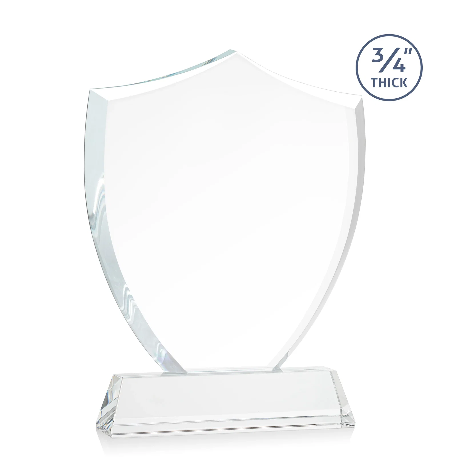 Custom engraved Starfire Crystal Shield Award With Prismatic Color Option, awards for sales achievement awards