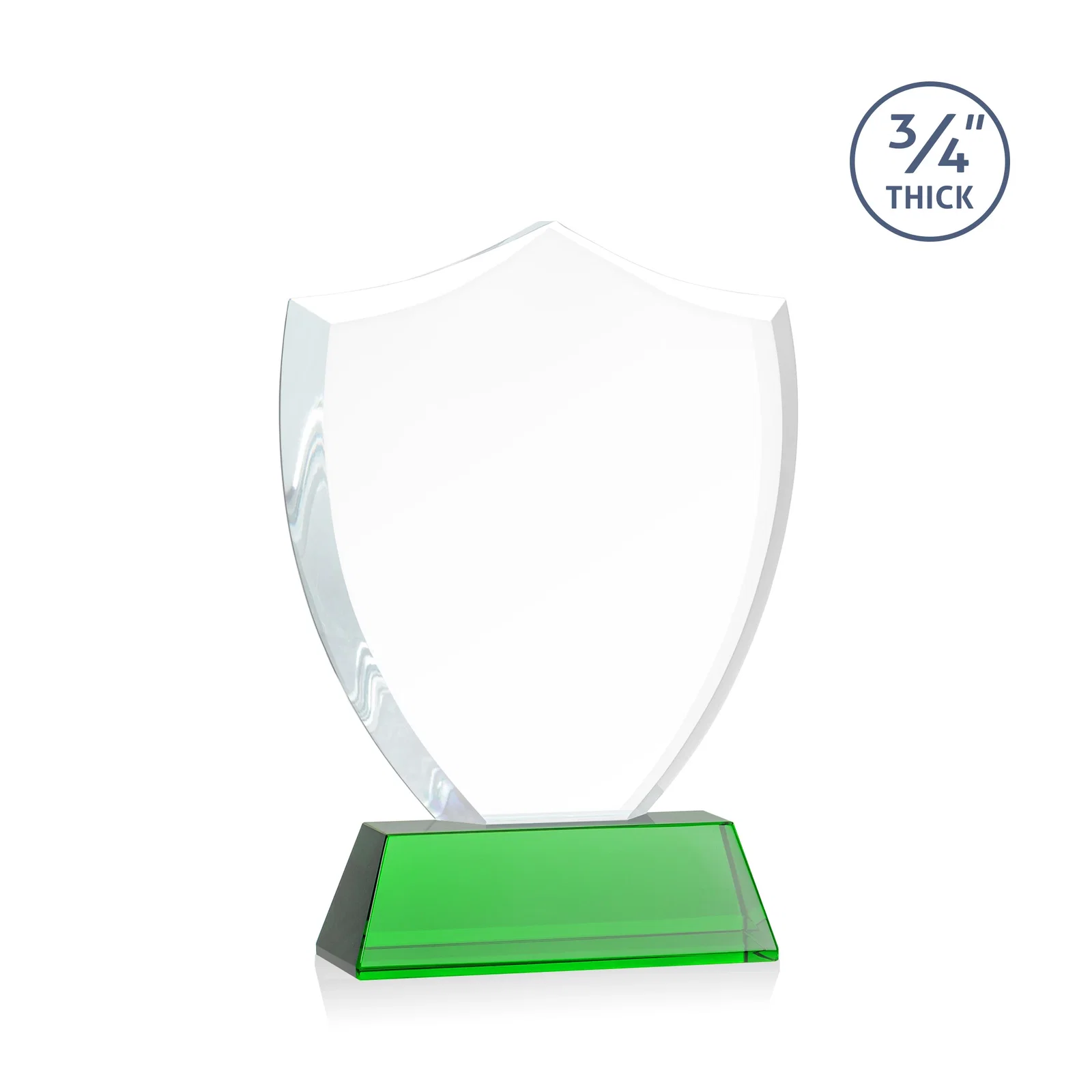 Custom engraved Starfire Crystal Shield Award With Prismatic Color Option, awards for graduation ceremonies