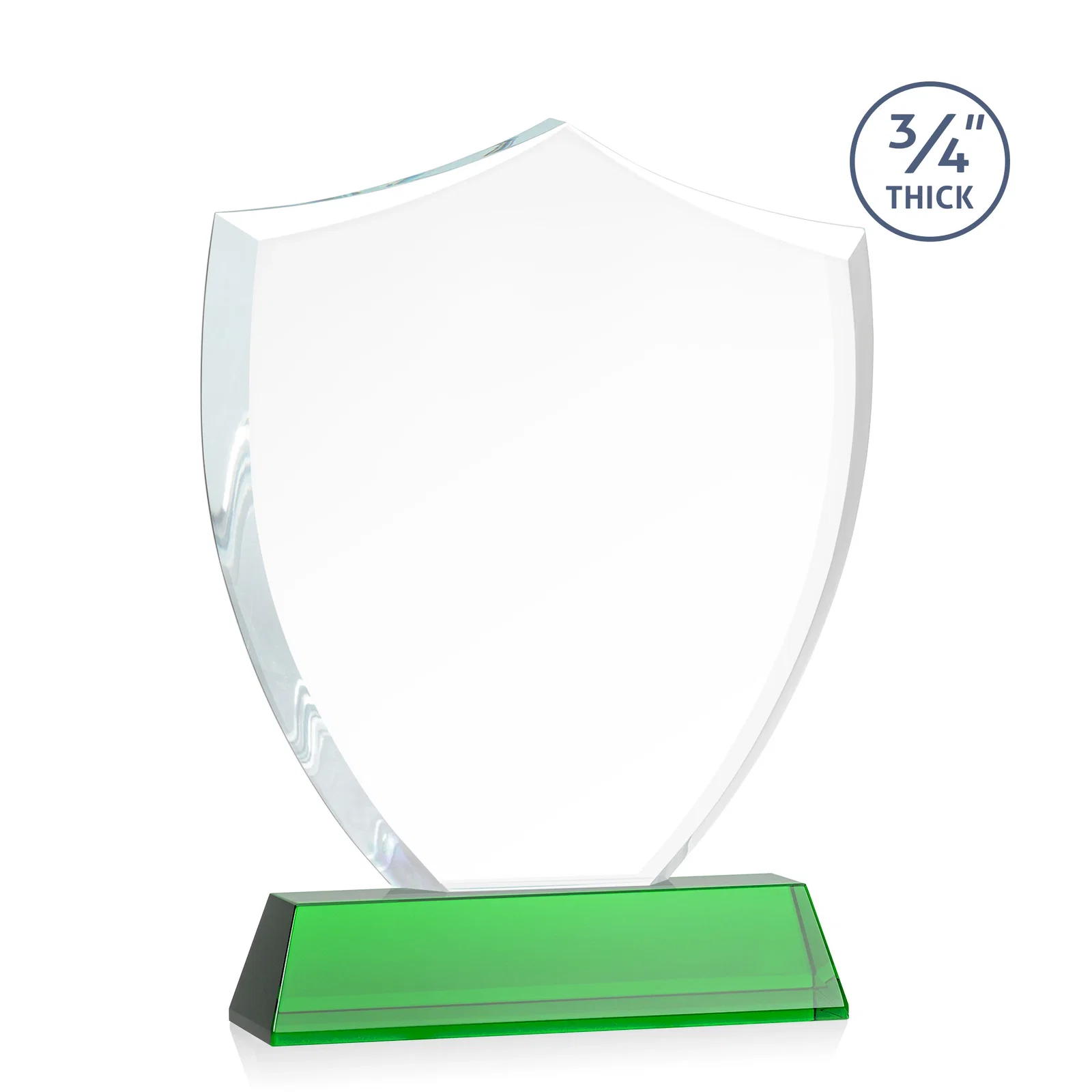 Custom engraved Starfire Crystal Shield Award With Prismatic Color Option, awards for volunteer appreciation