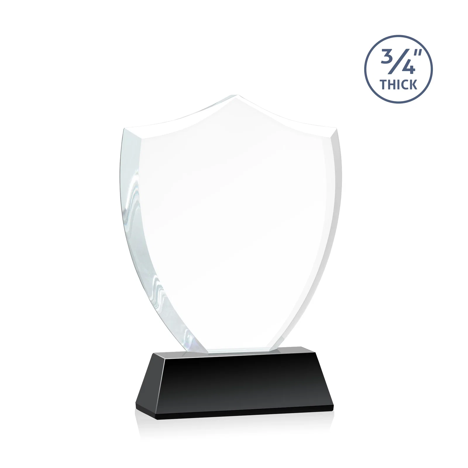 Custom engraved Starfire Crystal Shield Award With Prismatic Color Option, awards for dealer and partner awards