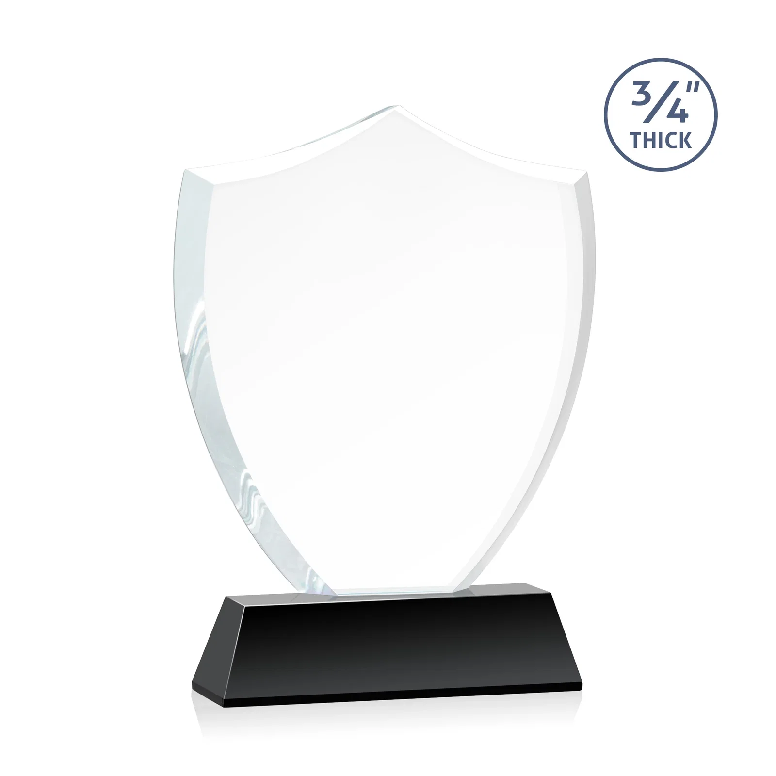 Custom engraved Starfire Crystal Shield Award With Prismatic Color Option, awards for company anniversary events