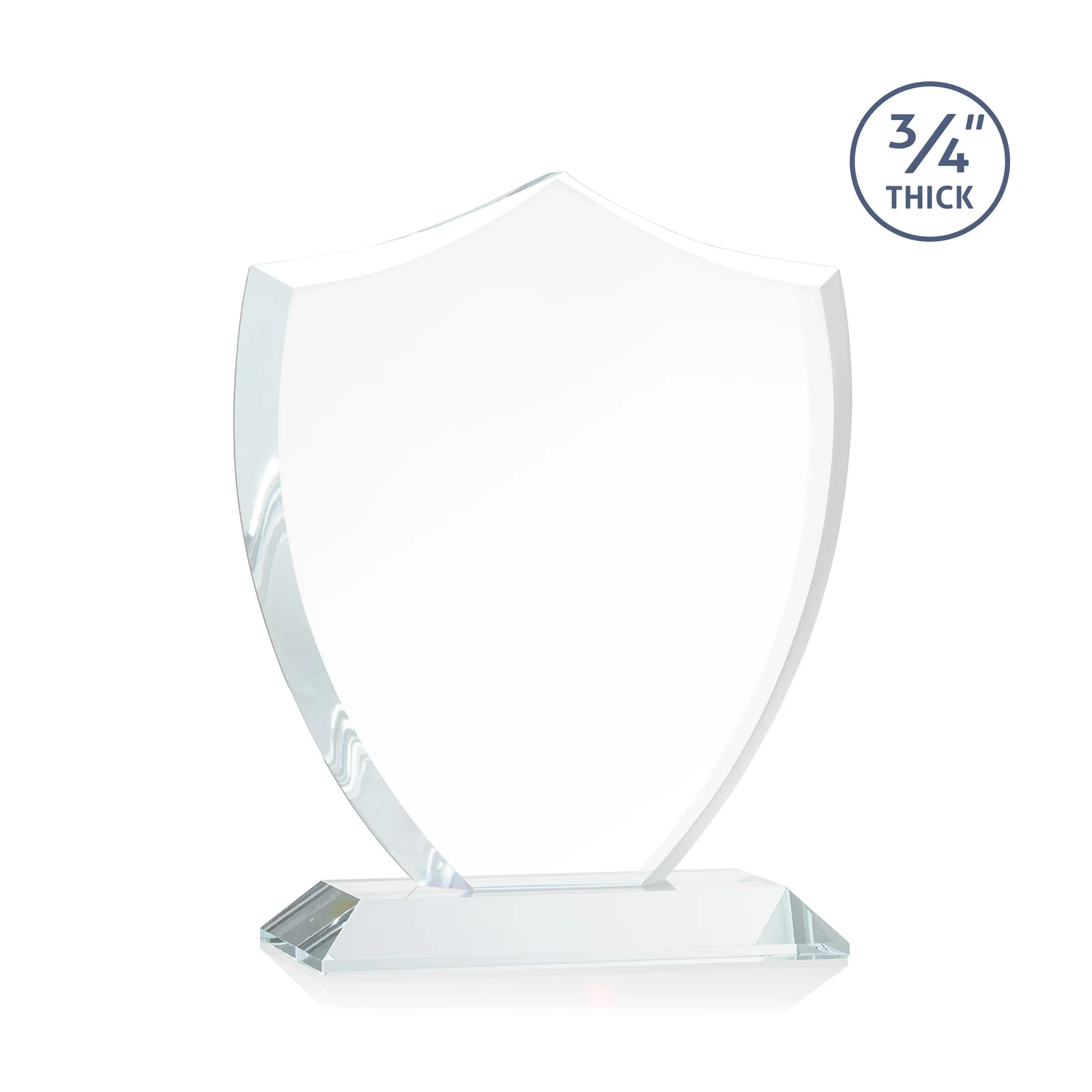 Custom Starfire Crystal Shield Award on Mitered Base, wood awards, with your logo for donor appreciation