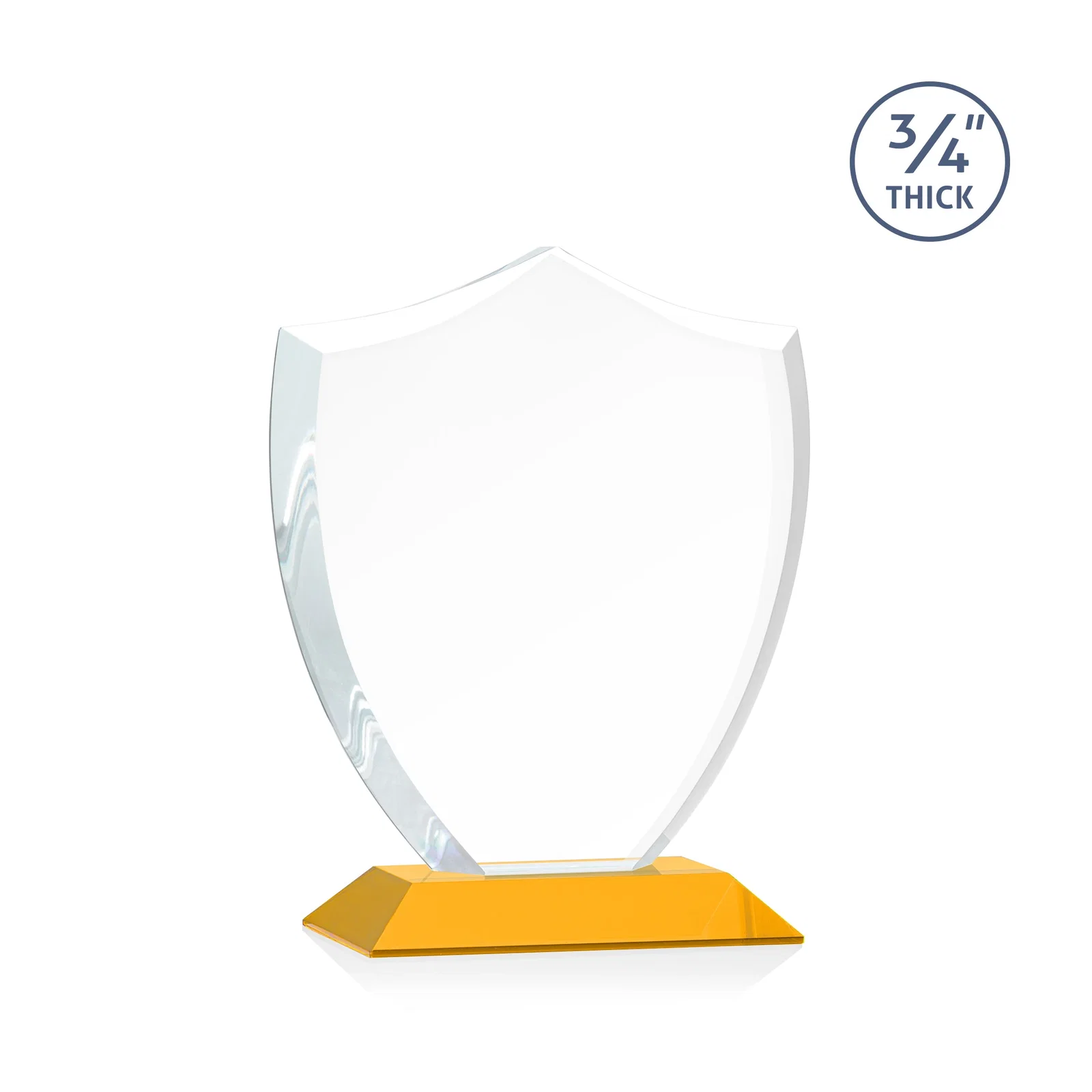 Custom Starfire Crystal Shield Award on Mitered Base, wood awards, with your logo for safety achievement programs
