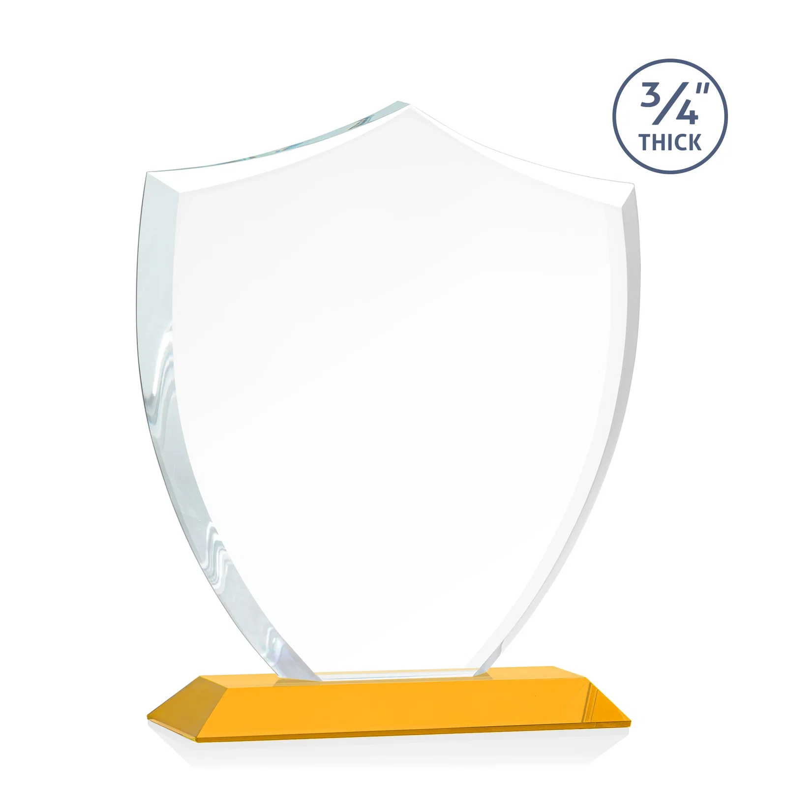Custom Starfire Crystal Shield Award on Mitered Base, wood awards, with your logo for dealer and partner awards