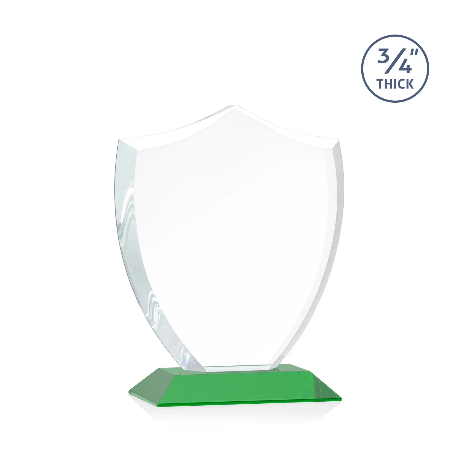 Custom Starfire Crystal Shield Award on Mitered Base, wood awards, with your logo for company anniversary events