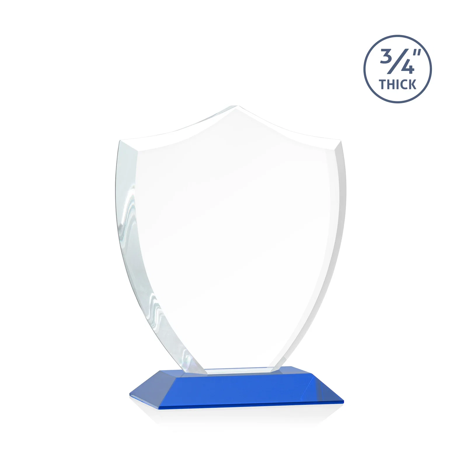Personalized Starfire Crystal Shield Award on Mitered Base, wood awards, with your logo for team milestone celebrations