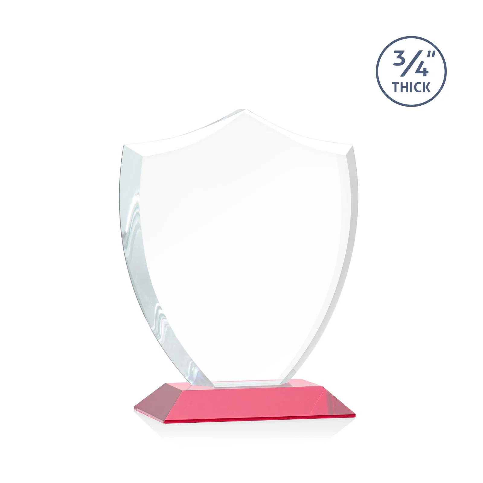 Personalized Starfire Crystal Shield Award on Mitered Base, wood awards, with your logo for company anniversary events