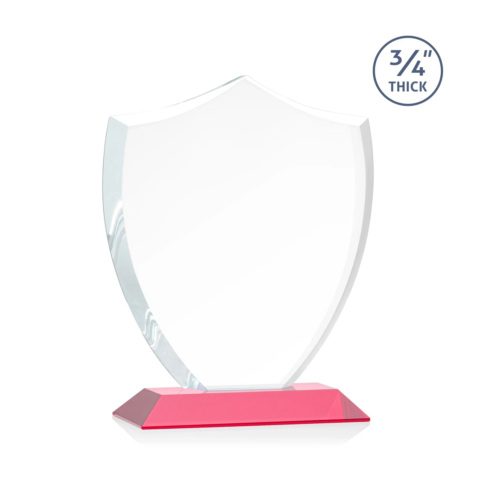 Promotional Starfire Crystal Shield Award on Mitered Base, wood awards, with your logo for employee recognition