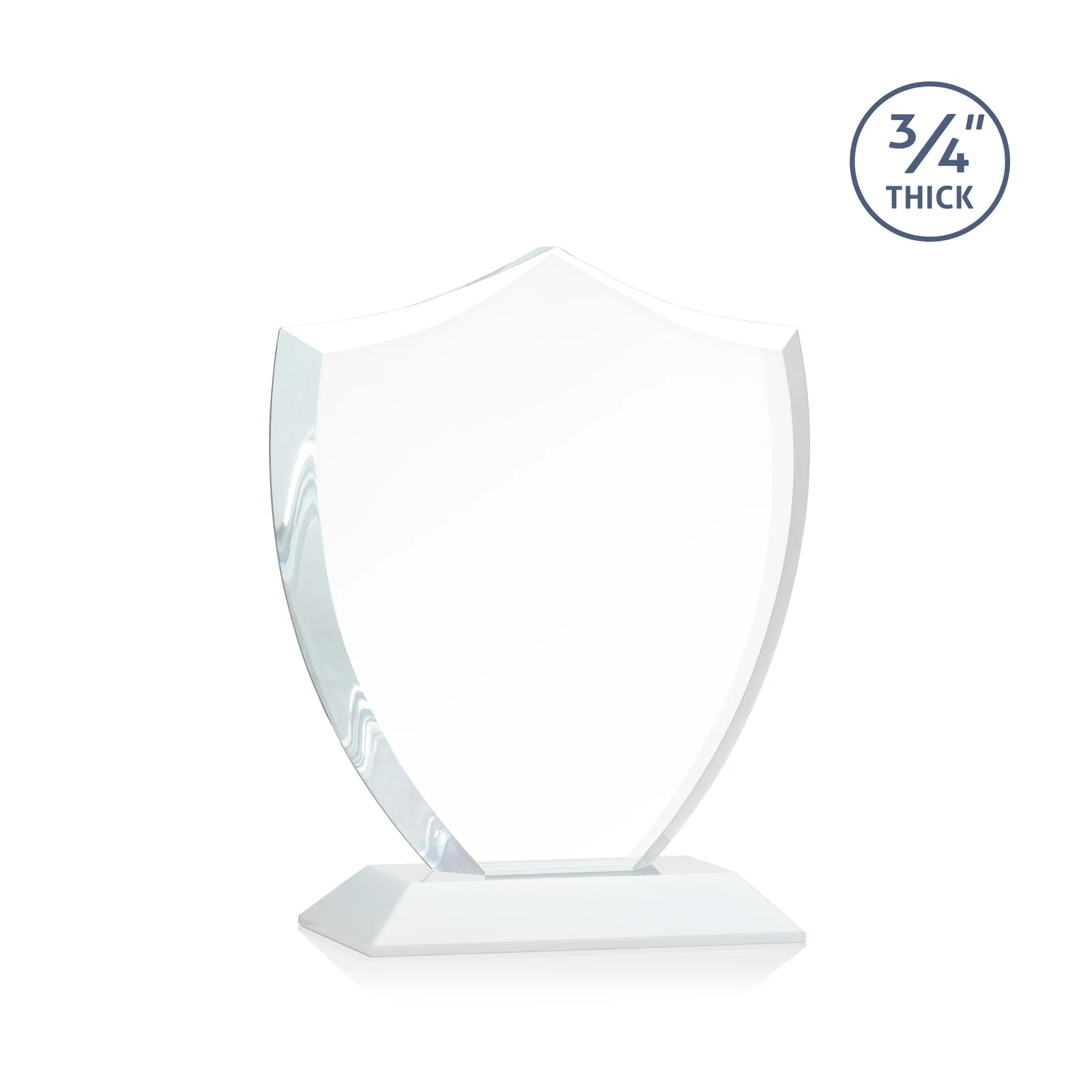 Promotional Starfire Crystal Shield Award on Mitered Base, wood awards, with your logo for team milestone celebrations
