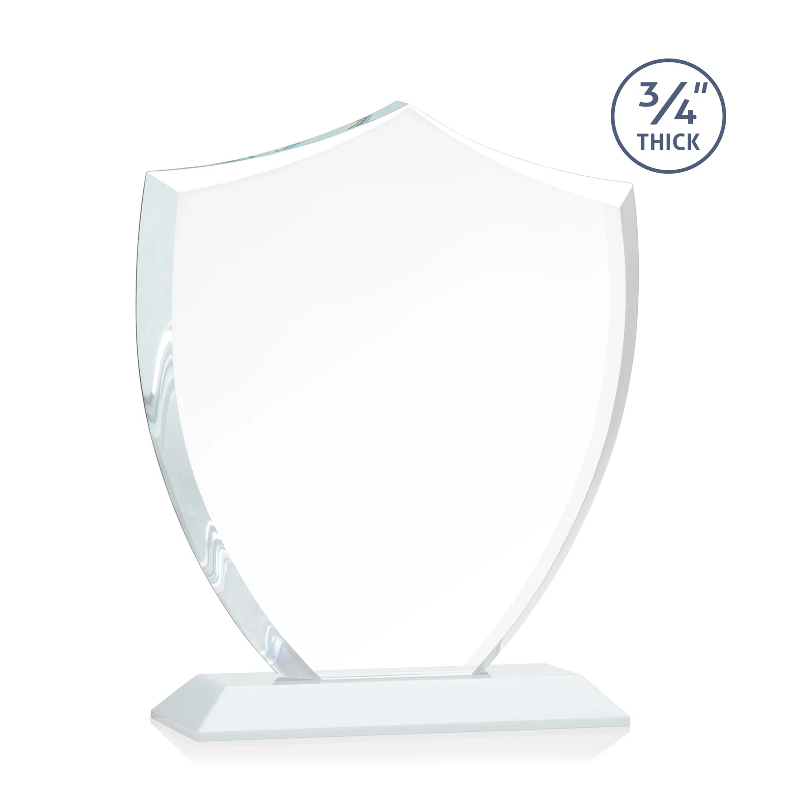 Promotional Starfire Crystal Shield Award on Mitered Base, wood awards, with your logo for graduation ceremonies