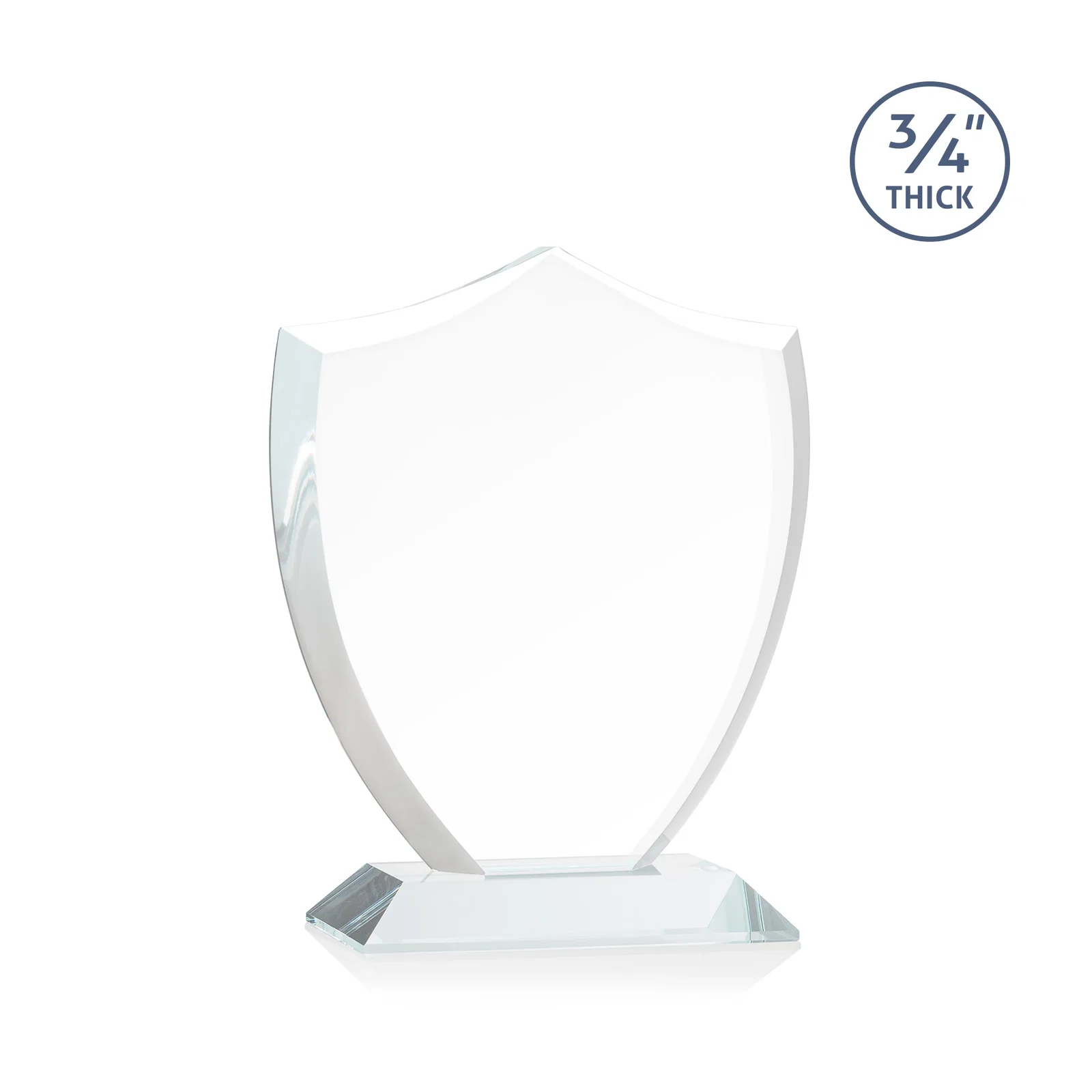 Promotional Starfire Crystal Shield Award on Mitered Base, wood awards, with your logo for safety achievement programs