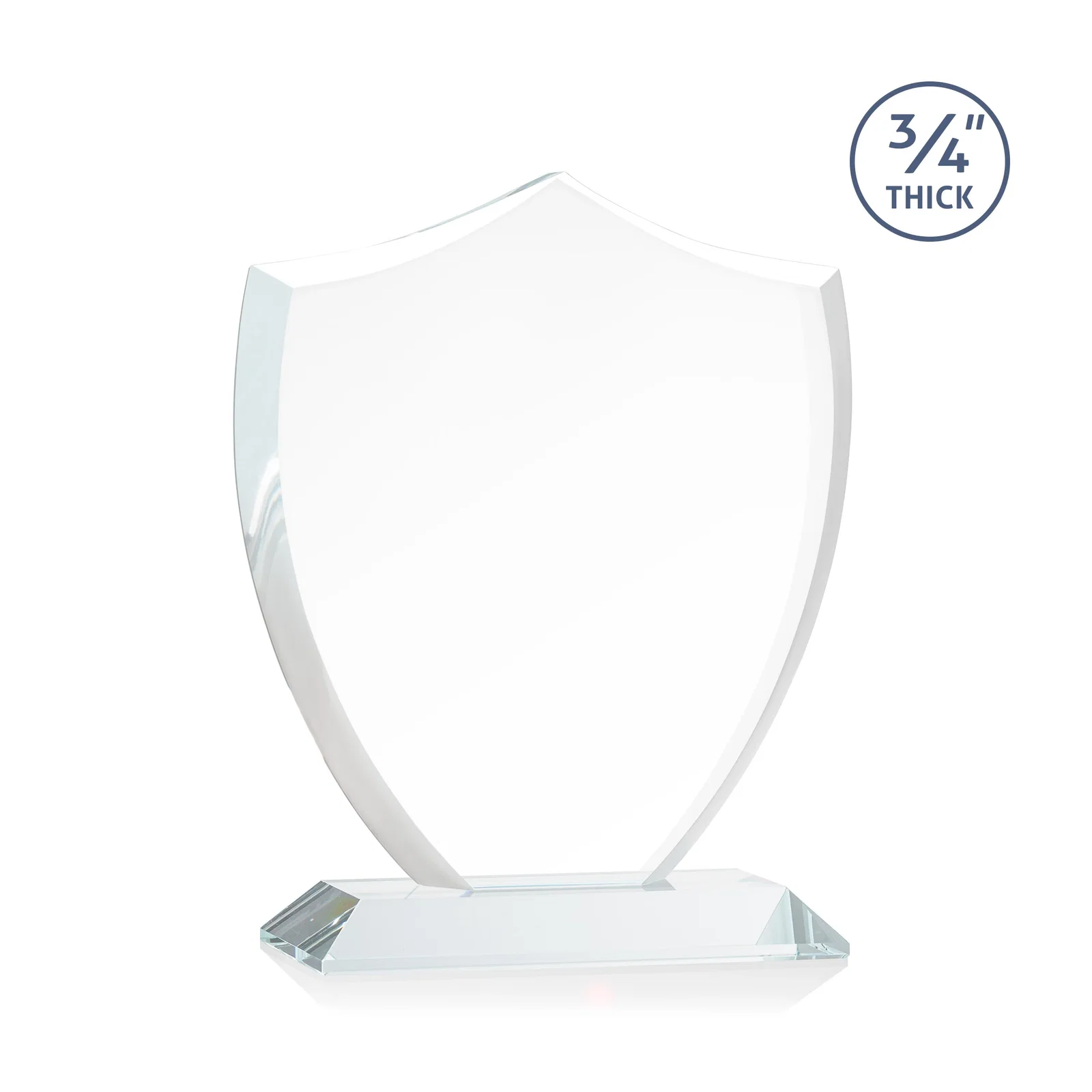 Promotional Starfire Crystal Shield Award on Mitered Base, wood awards, with your logo for volunteer appreciation