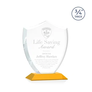 Starfire Crystal Shield Award on Mitered Base