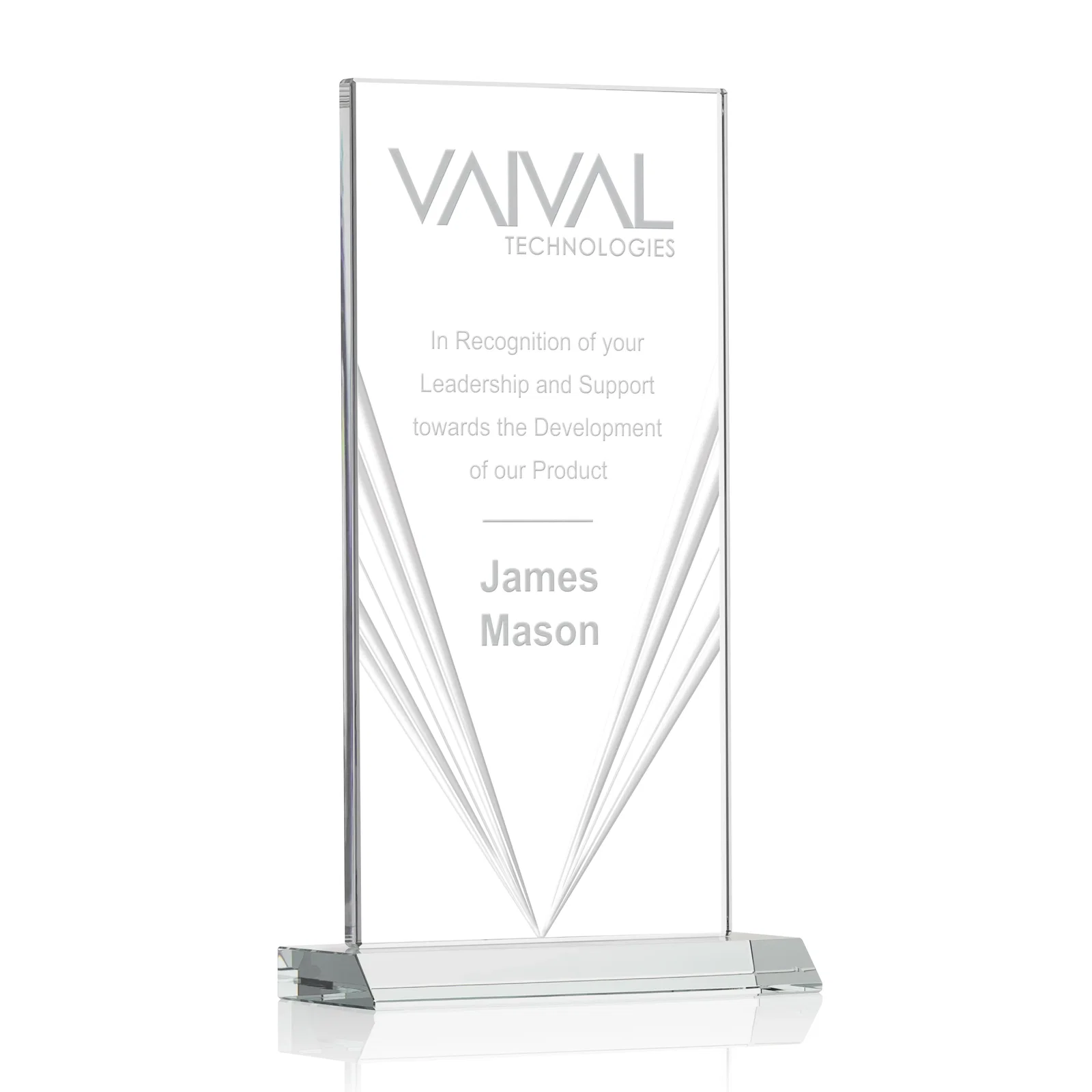 Promotional Starfire Crystal Rectangle Award With Full-Length Accent Lines, awards for graduation ceremonies