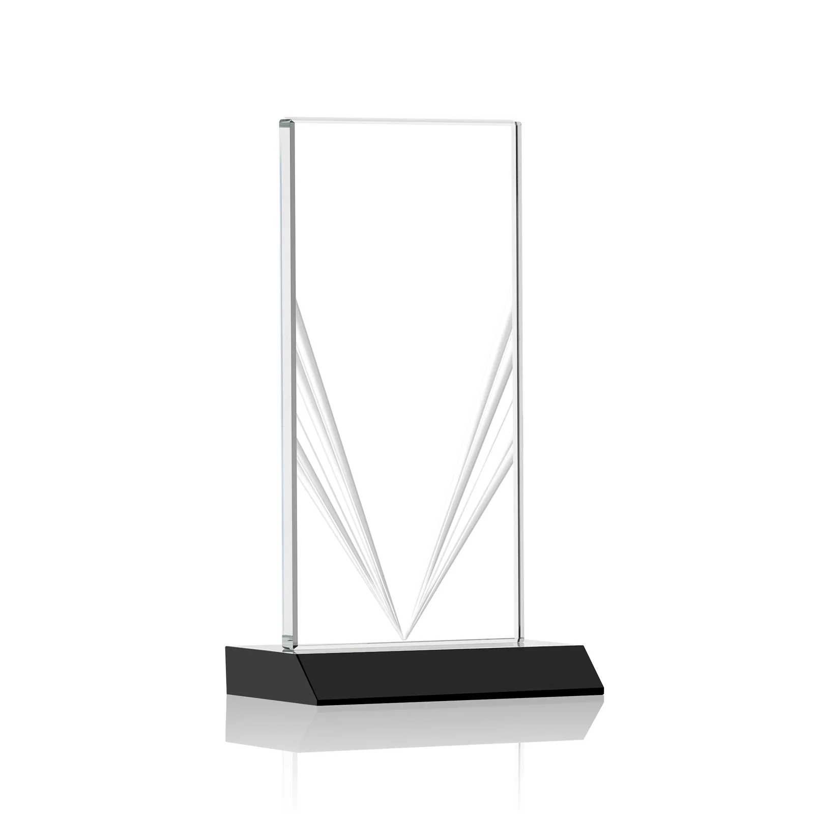 Promotional Starfire Crystal Rectangle Award With Full-Length Accent Lines, awards for safety achievement programs