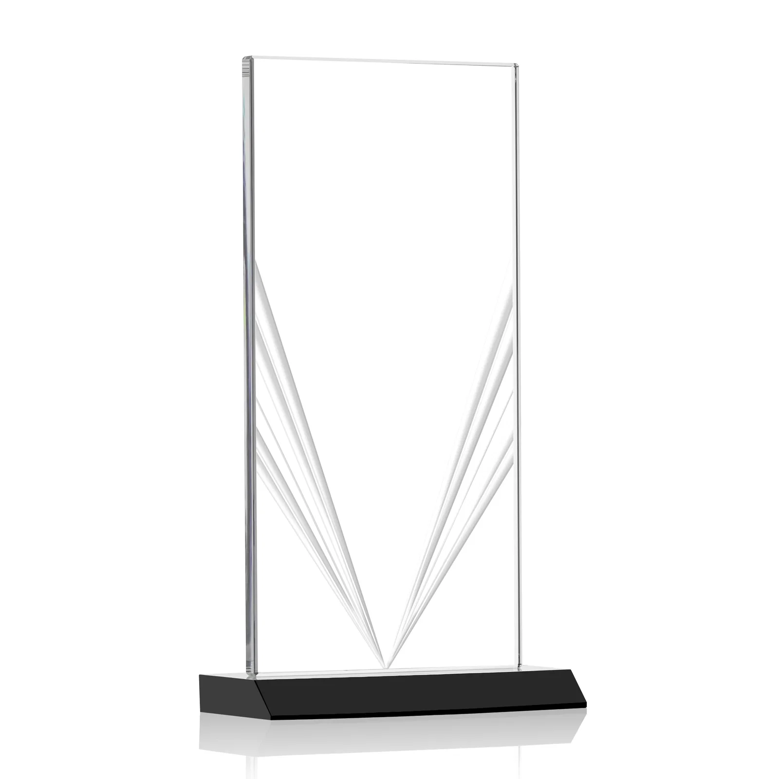 Promotional Starfire Crystal Rectangle Award With Full-Length Accent Lines, awards for dealer and partner awards