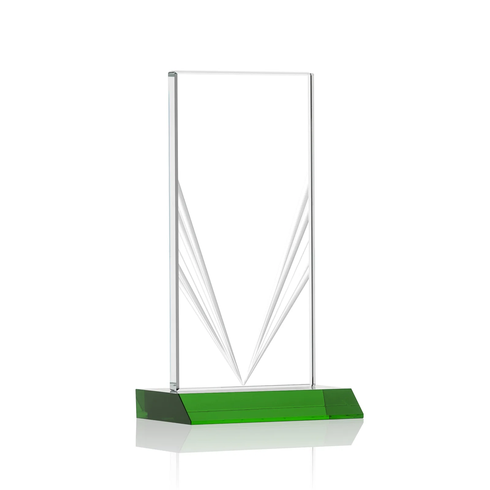 Branded Starfire Crystal Rectangle Award With Full-Length Accent Lines, awards for service anniversary gifts