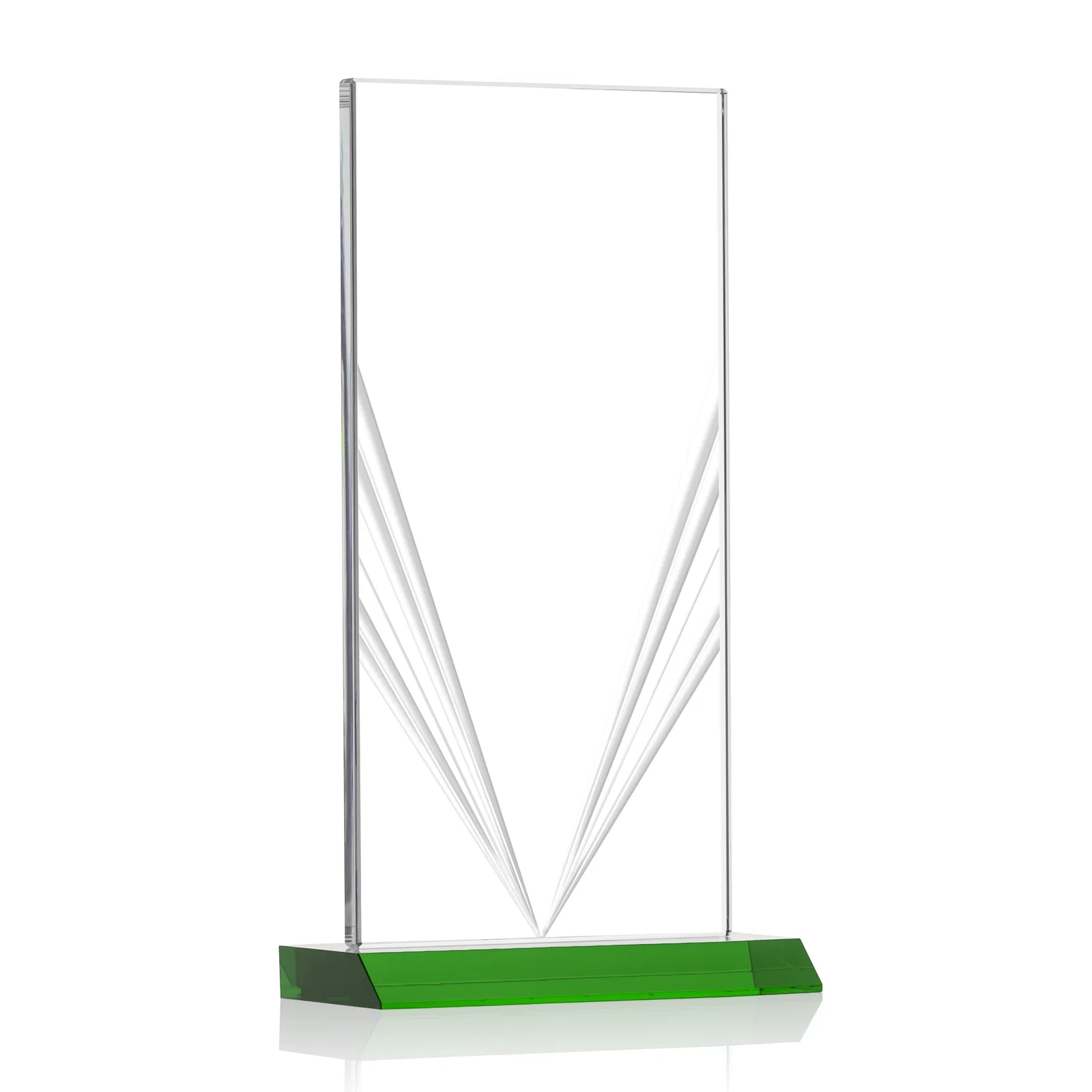Branded Starfire Crystal Rectangle Award With Full-Length Accent Lines, awards for retirement presentations