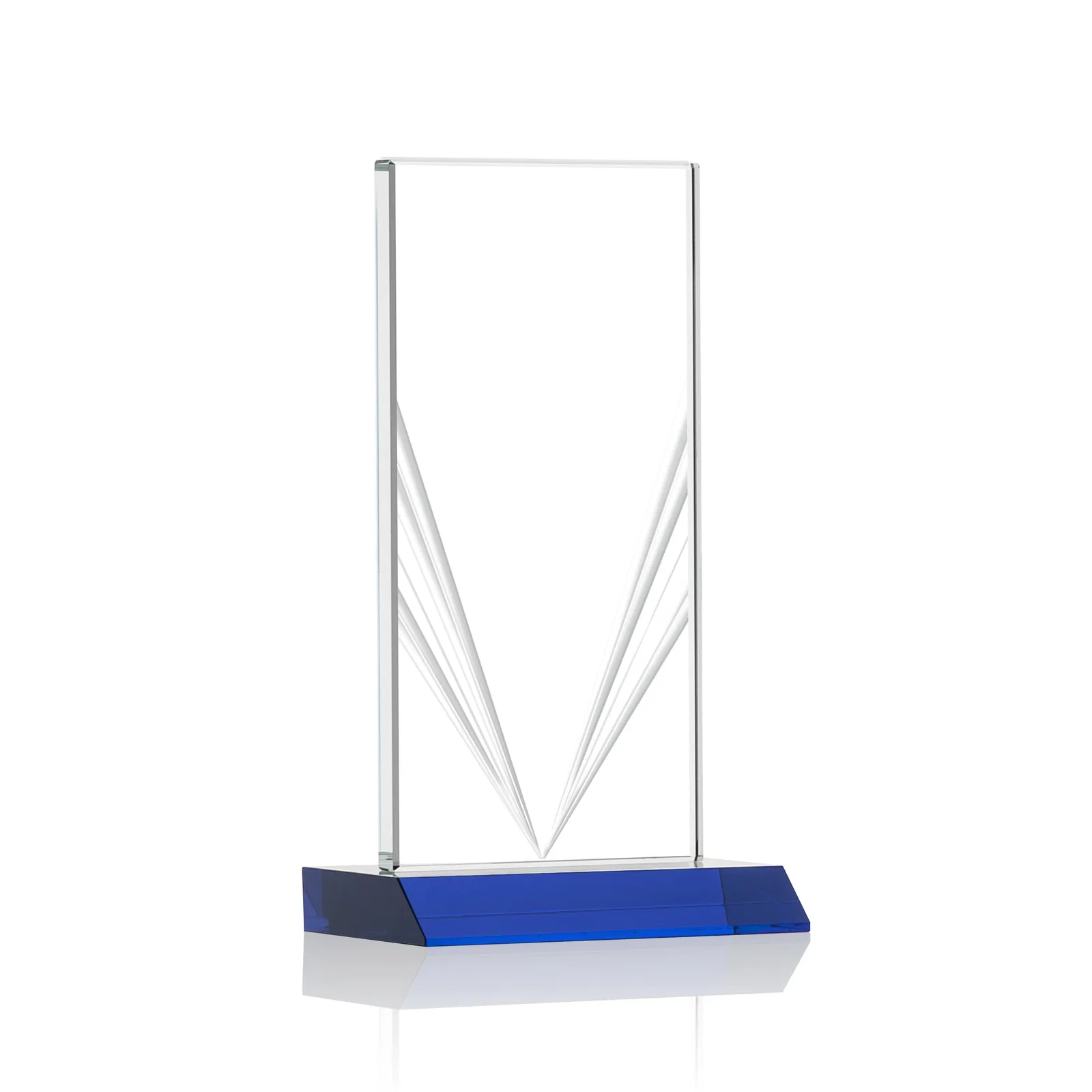 Branded Starfire Crystal Rectangle Award With Full-Length Accent Lines, awards for team milestone celebrations