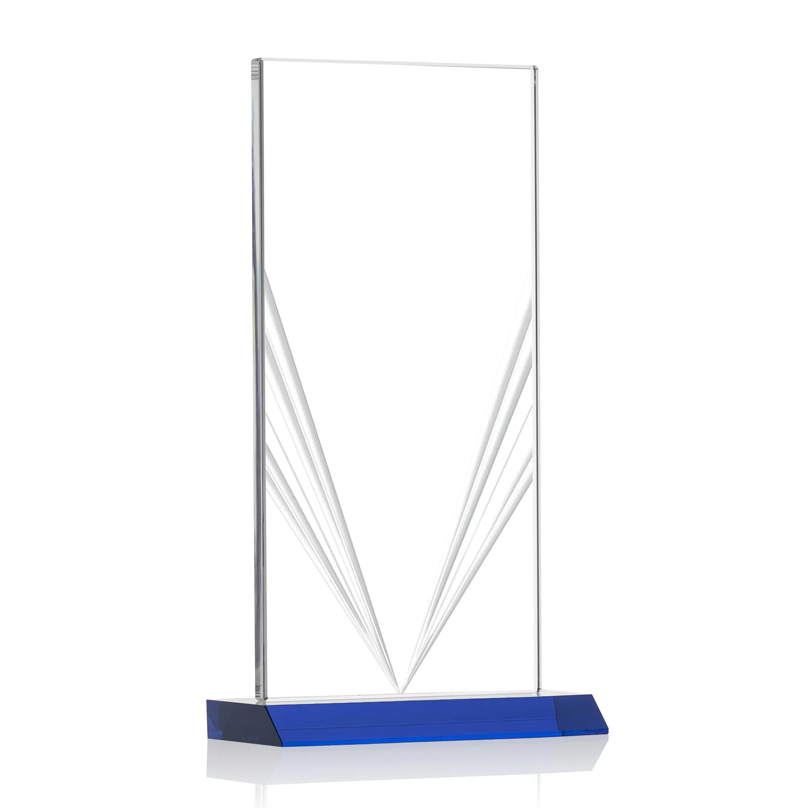 Branded Starfire Crystal Rectangle Award With Full-Length Accent Lines, awards for graduation ceremonies