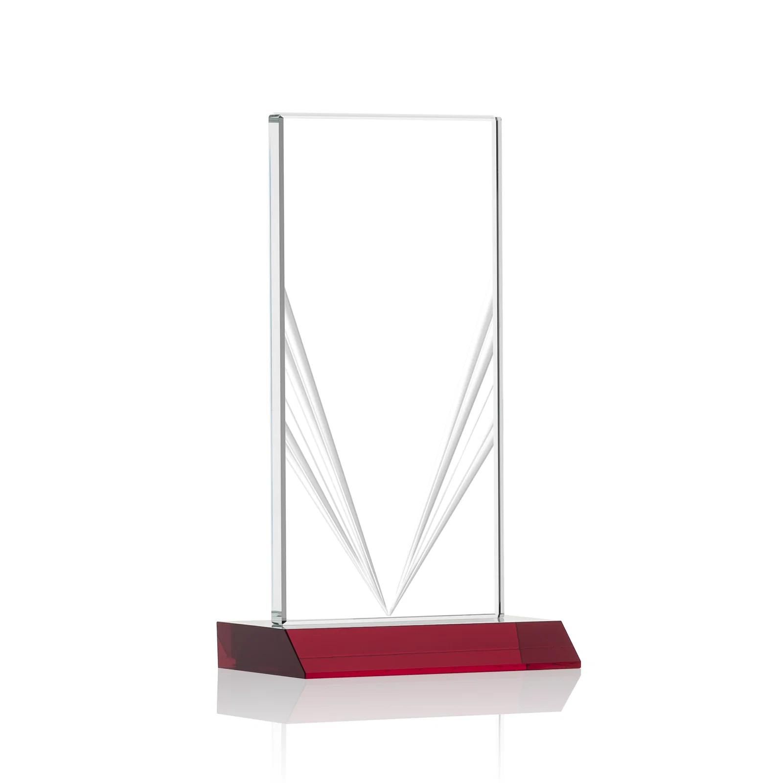 Branded Starfire Crystal Rectangle Award With Full-Length Accent Lines, awards for safety achievement programs