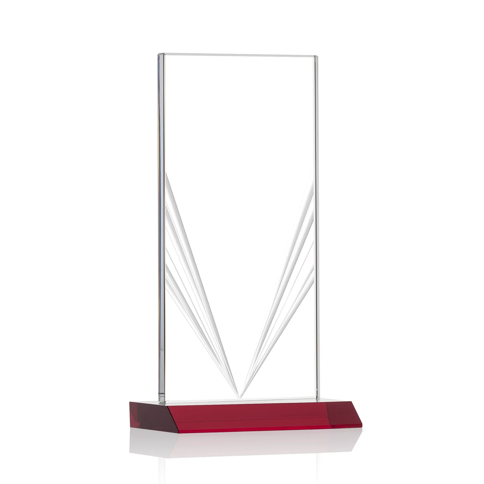 Branded Starfire Crystal Rectangle Award With Full-Length Accent Lines, awards for volunteer appreciation