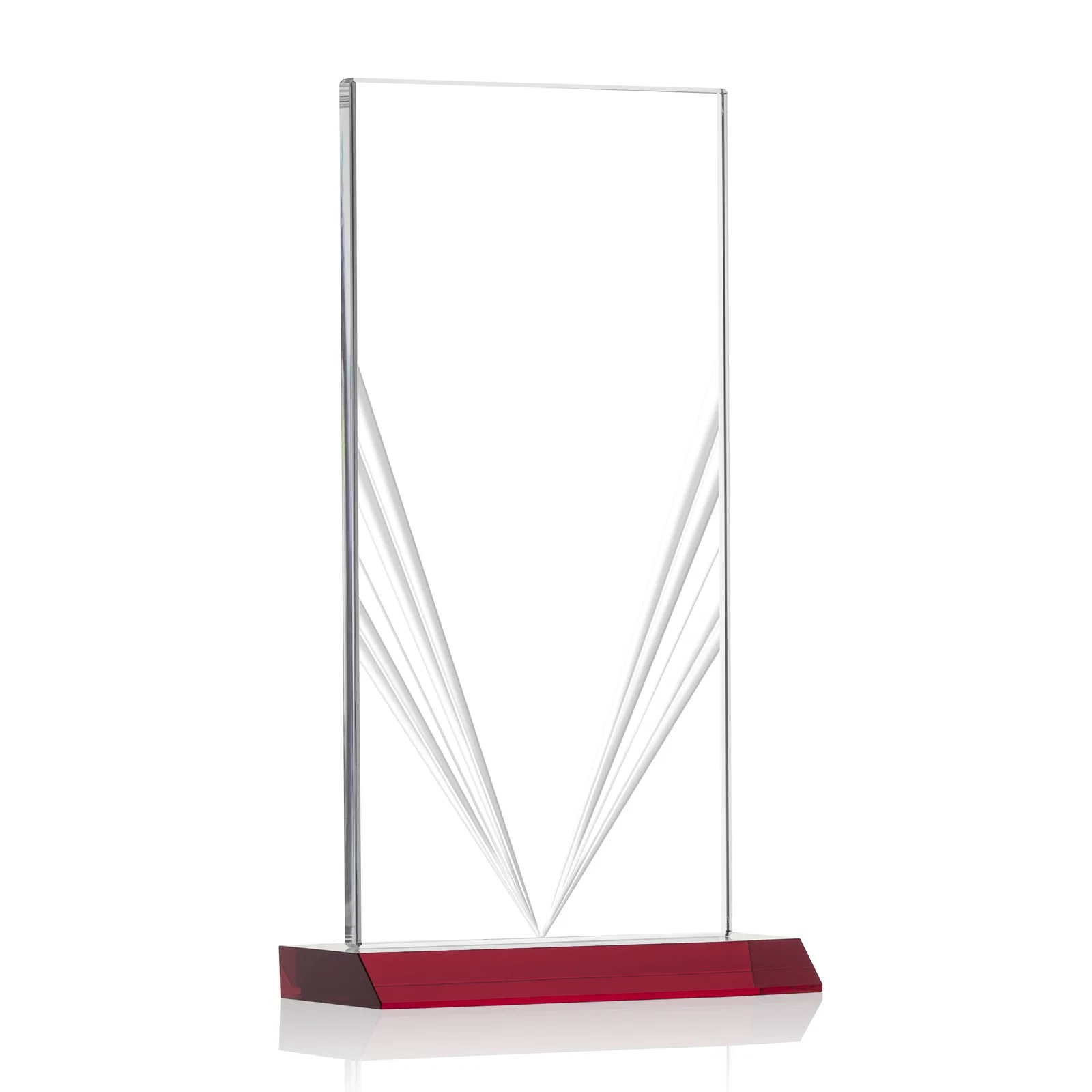 Branded Starfire Crystal Rectangle Award With Full-Length Accent Lines, awards for dealer and partner awards