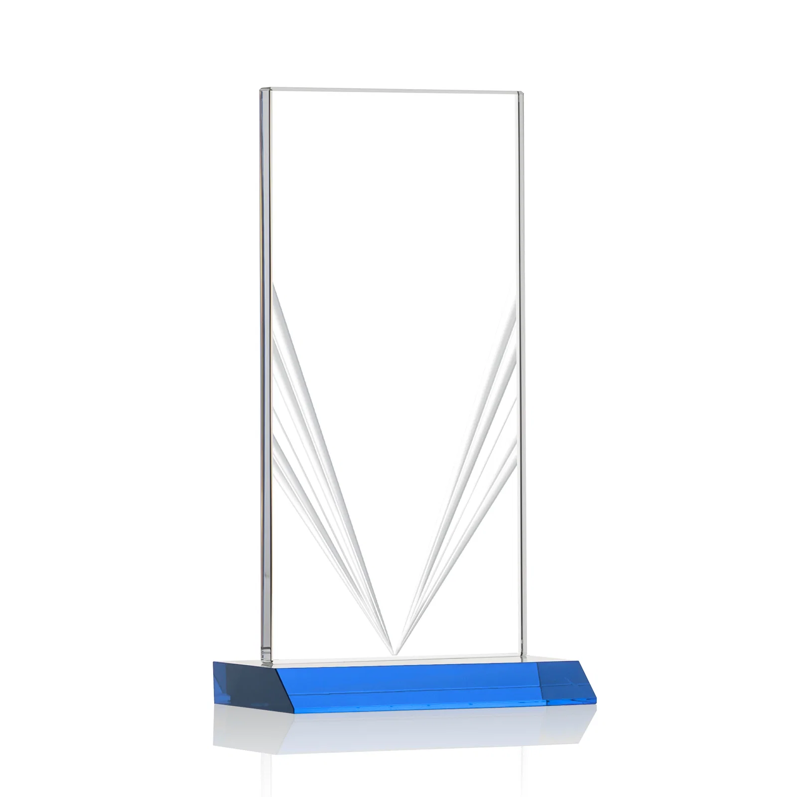 Custom printed Starfire Crystal Rectangle Award With Full-Length Accent Lines, awards for employee recognition