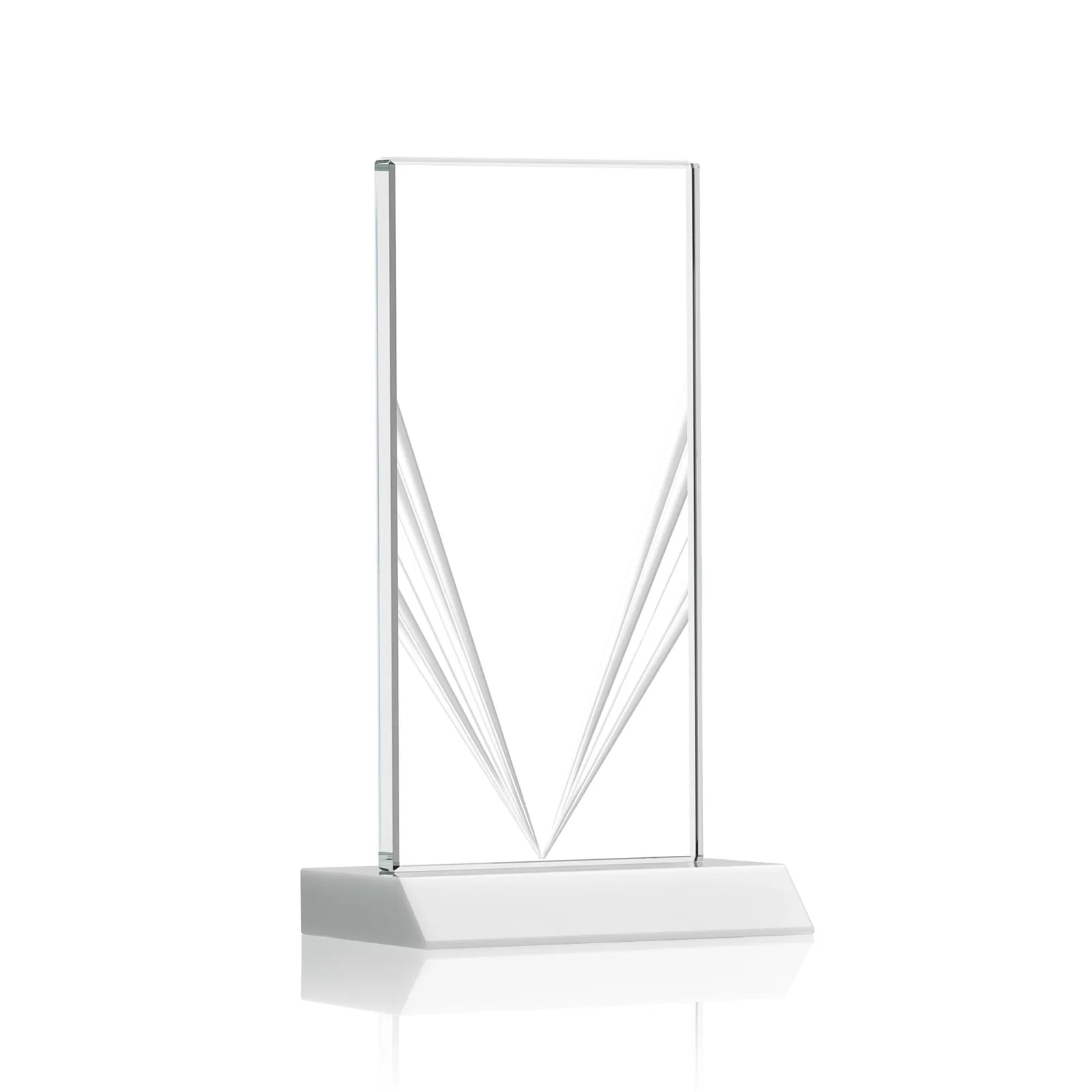 Custom printed Starfire Crystal Rectangle Award With Full-Length Accent Lines, awards for service anniversary gifts
