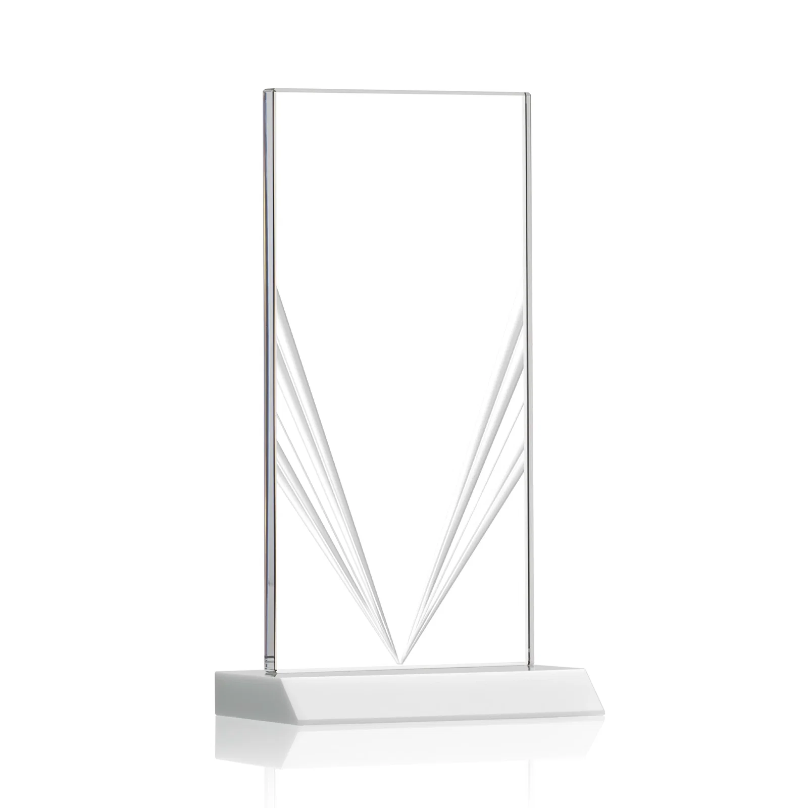 Custom printed Starfire Crystal Rectangle Award With Full-Length Accent Lines, awards for sales achievement awards