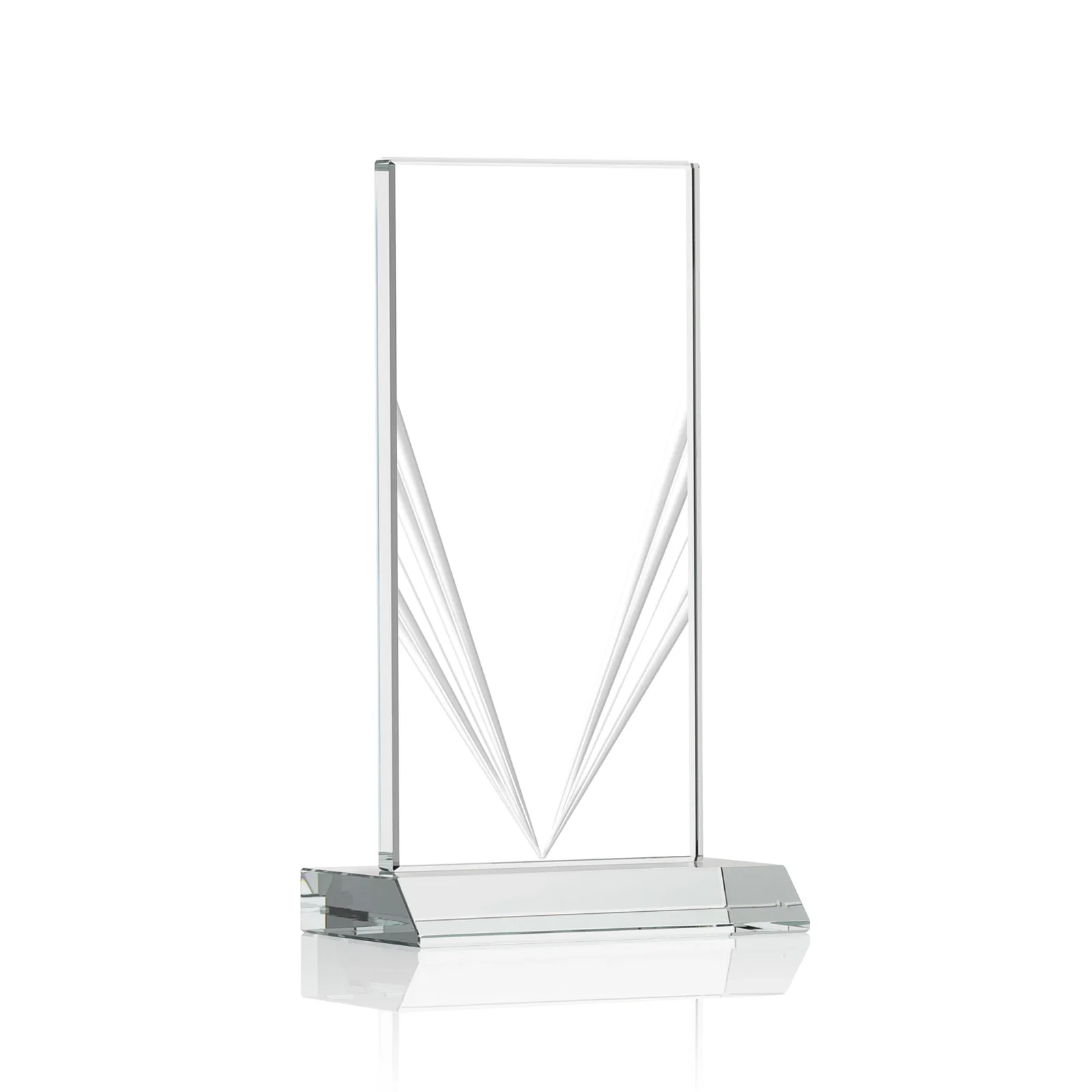 Custom printed Starfire Crystal Rectangle Award With Full-Length Accent Lines, awards for team milestone celebrations