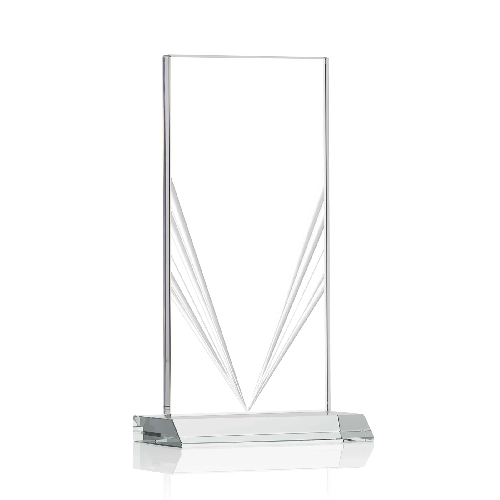 Custom printed Starfire Crystal Rectangle Award With Full-Length Accent Lines, awards for donor appreciation