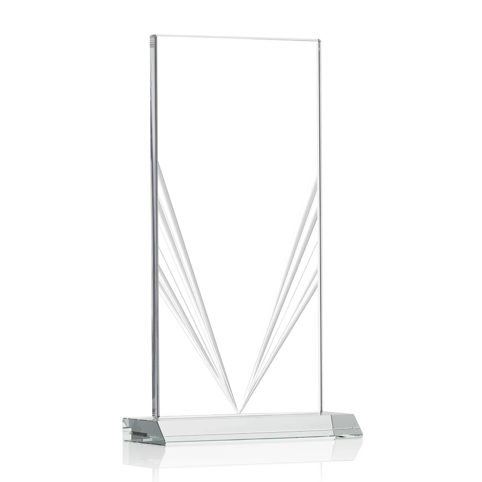 Custom printed Starfire Crystal Rectangle Award With Full-Length Accent Lines, awards for graduation ceremonies