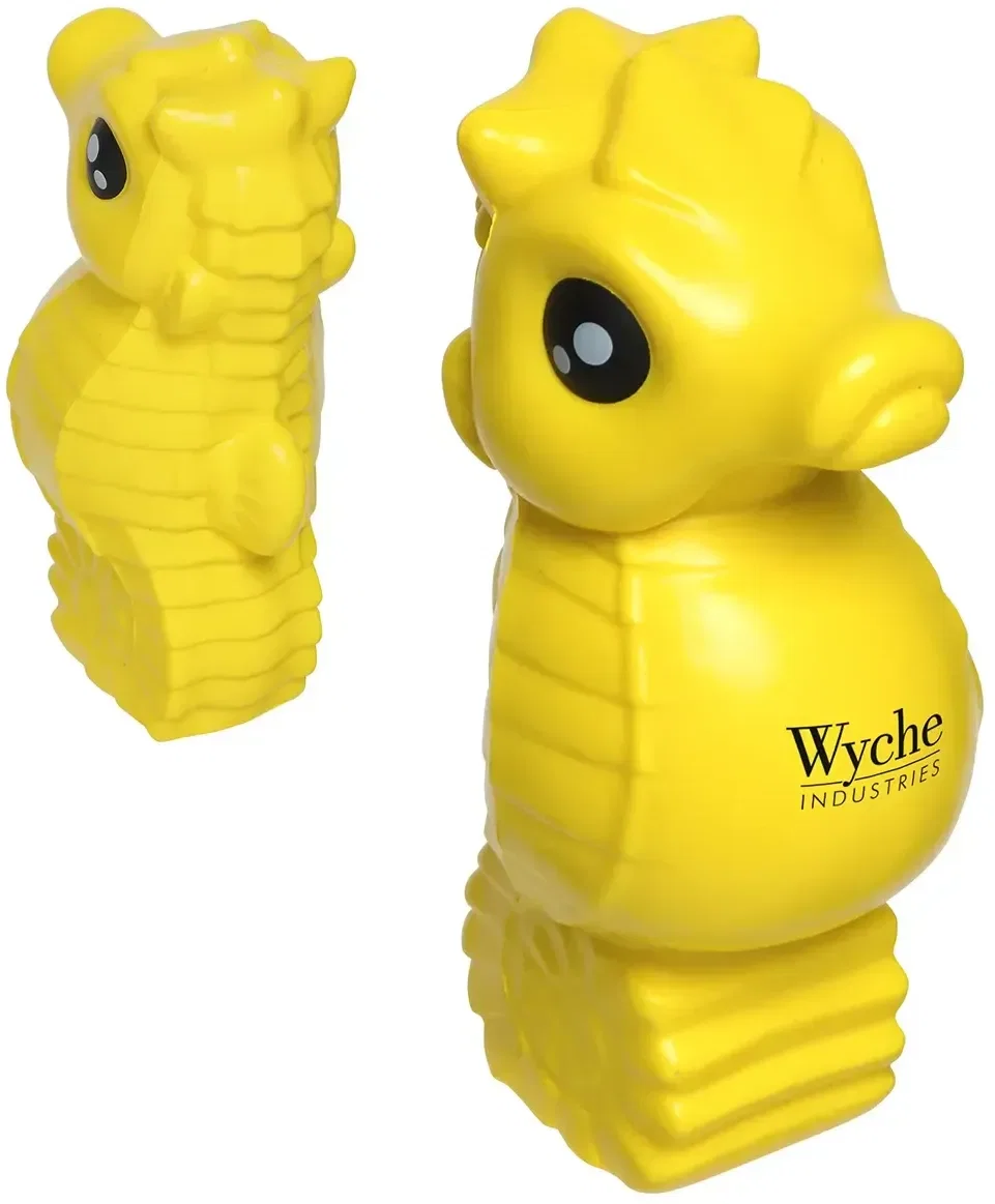 Custom Seahorse stress reliever, branded seahorse-shaped squeeze toy for ocean-themed giveaways