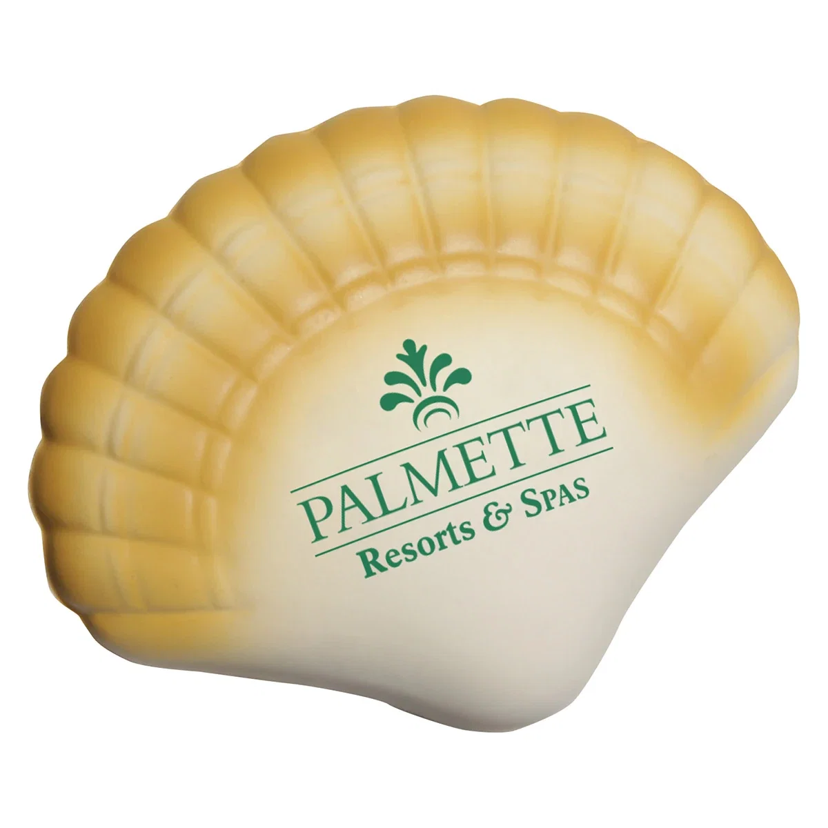Seashell shaped stress reliever, 3 inches long