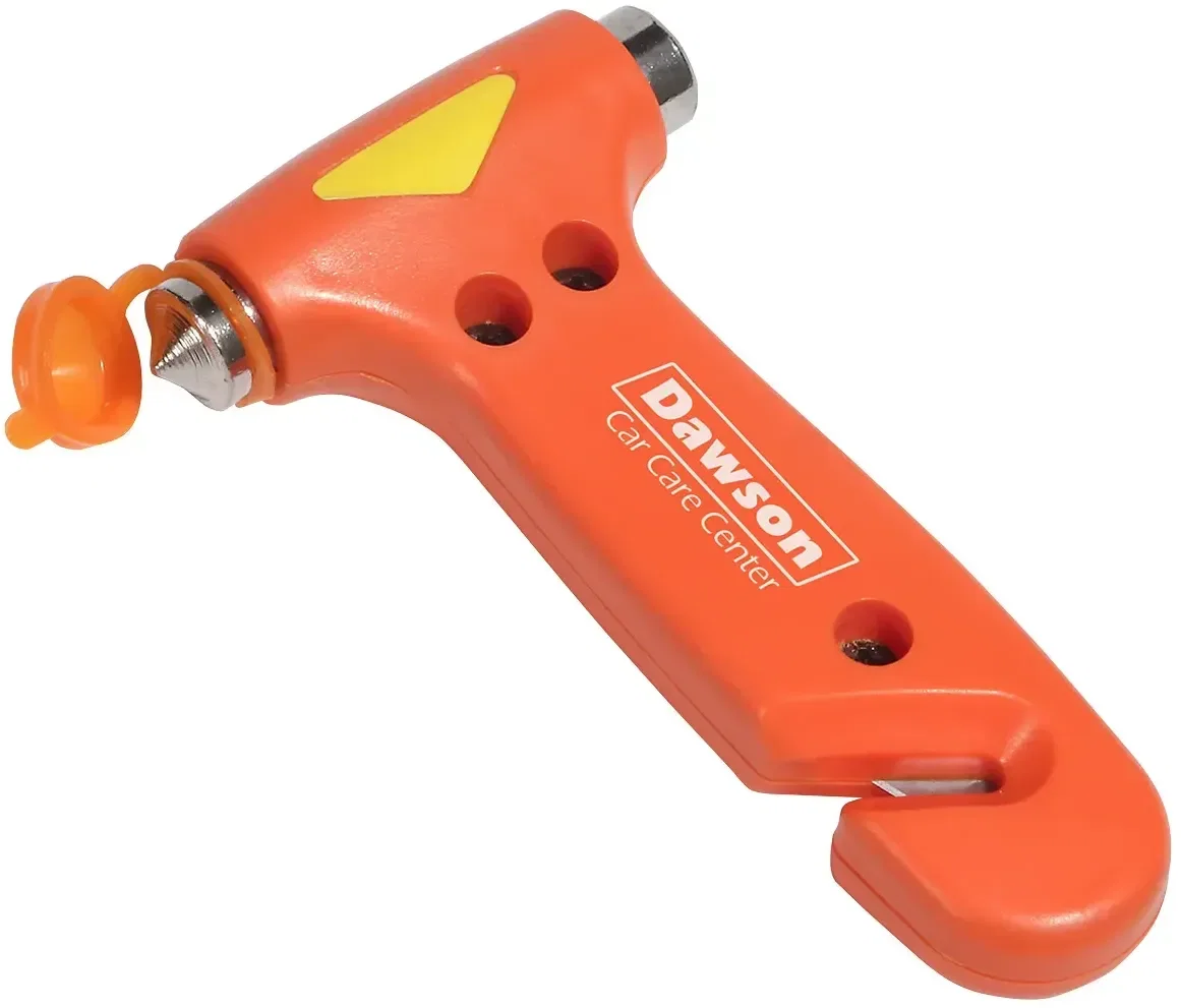Custom Seatbelt Cutter Vehicle Escape Tool, branded device with window-breaking hammer and seatbelt cutter