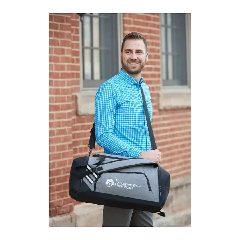 Sebring Convertible Graphite Duffle Bag being worn