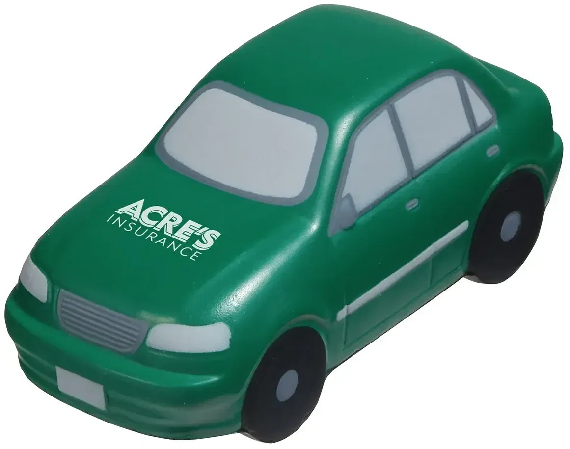 Side profile of the custom Sedan Stress Reliever promotional foam car squeeze toy for branded logo gifts