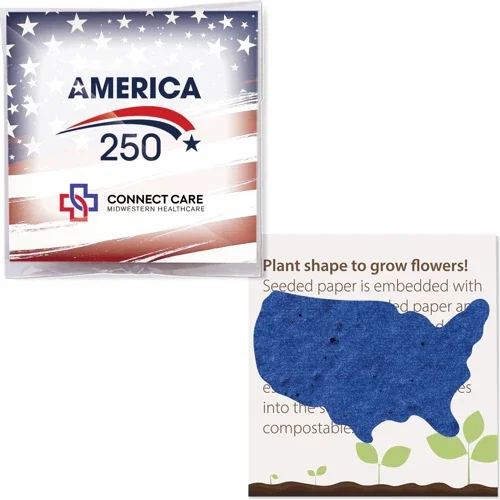 Seeded Paper Packet eco-friendly plantable card in clear compostable sleeve, hero view