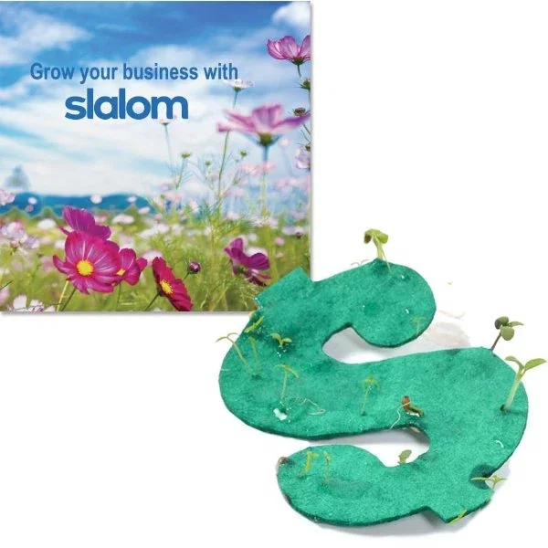 Seeded Paper Packet standard seed shape option in branded promotional color
