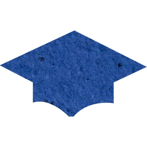 Seeded paper shape mailer card, full-color recycled stock custom design sample