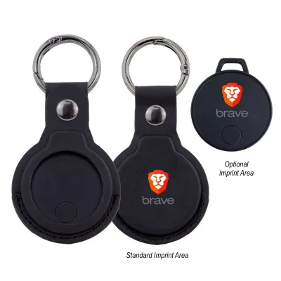Black Bluetooth tracker with an attached key ring