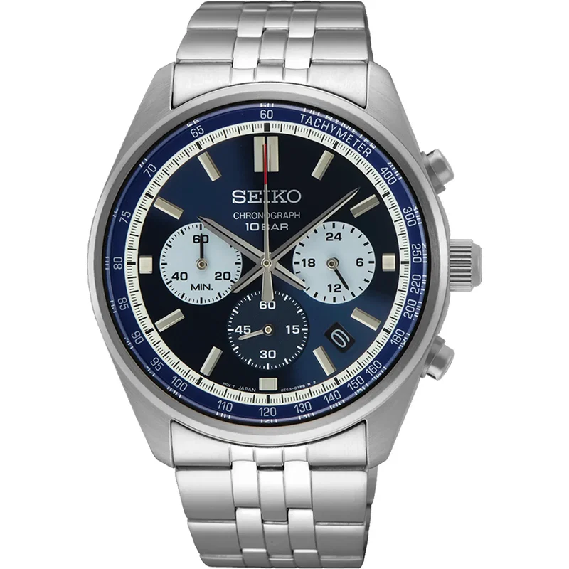 Seiko SSB427 Essentials SS Chronograph Blue Dial — view 1