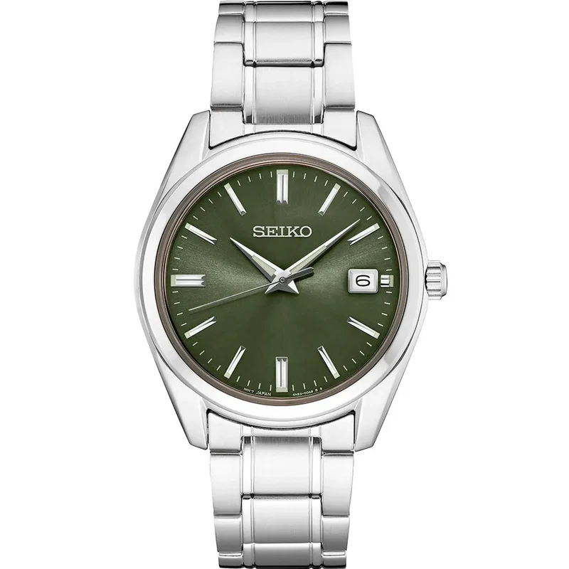 Seiko SUR527 Essentials SS Quartz Green Dial — view 1