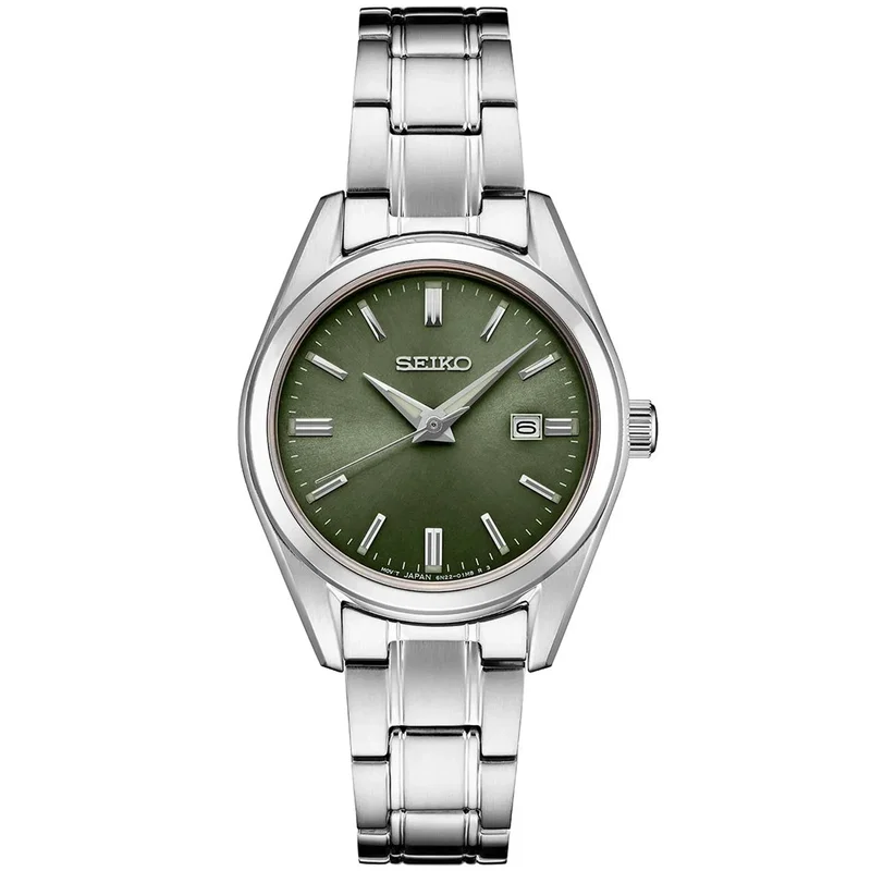 Seiko SUR533 Essentials SS Quartz Green Dial — view 1