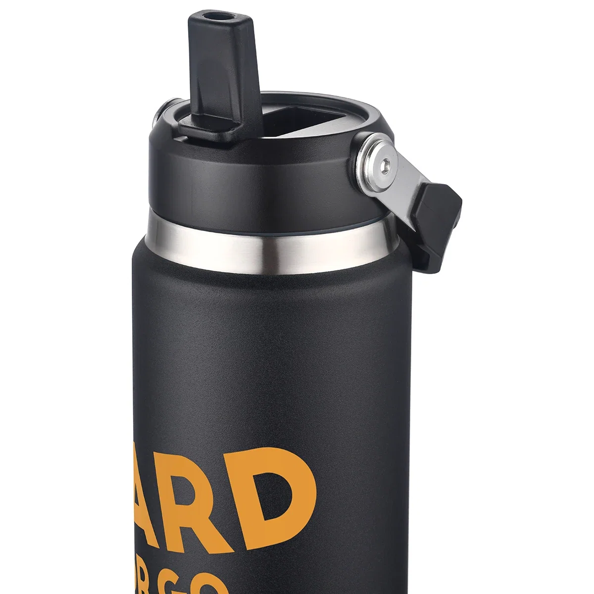 Custom branded Senago insulated straw bottle, side profile