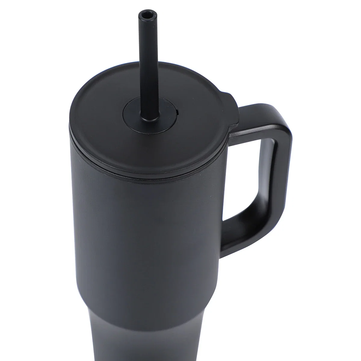 Seneca Mug held in hand, branded straw mug lifestyle shot