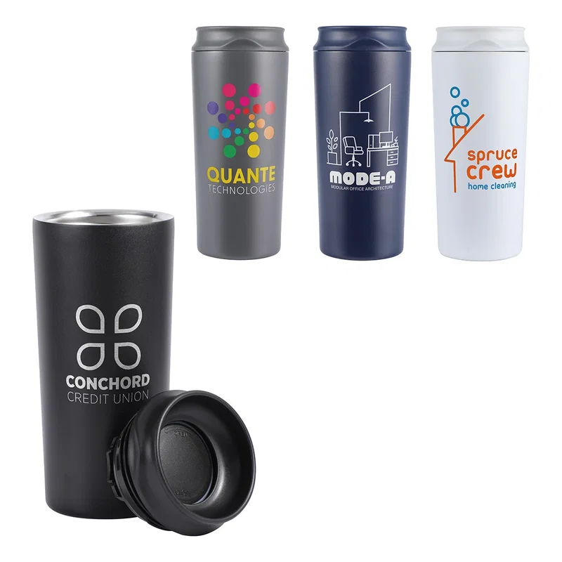 Custom SENSO 360 Explorer 16 oz Vacuum Tumbler, front view of the branded tumbler