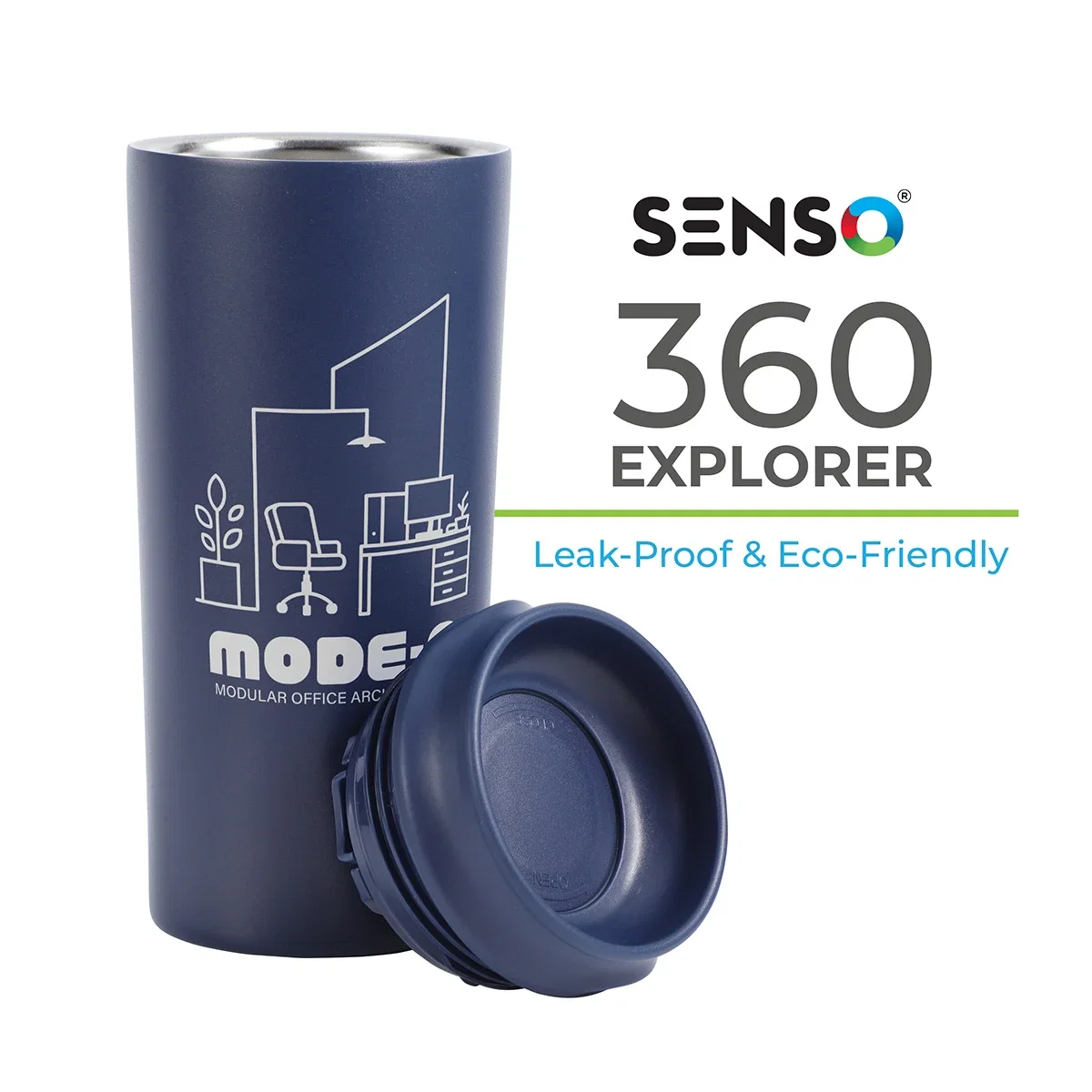 Close-up of the lid and leak-proof seal on the SENSO 360 Explorer Vacuum Tumbler
